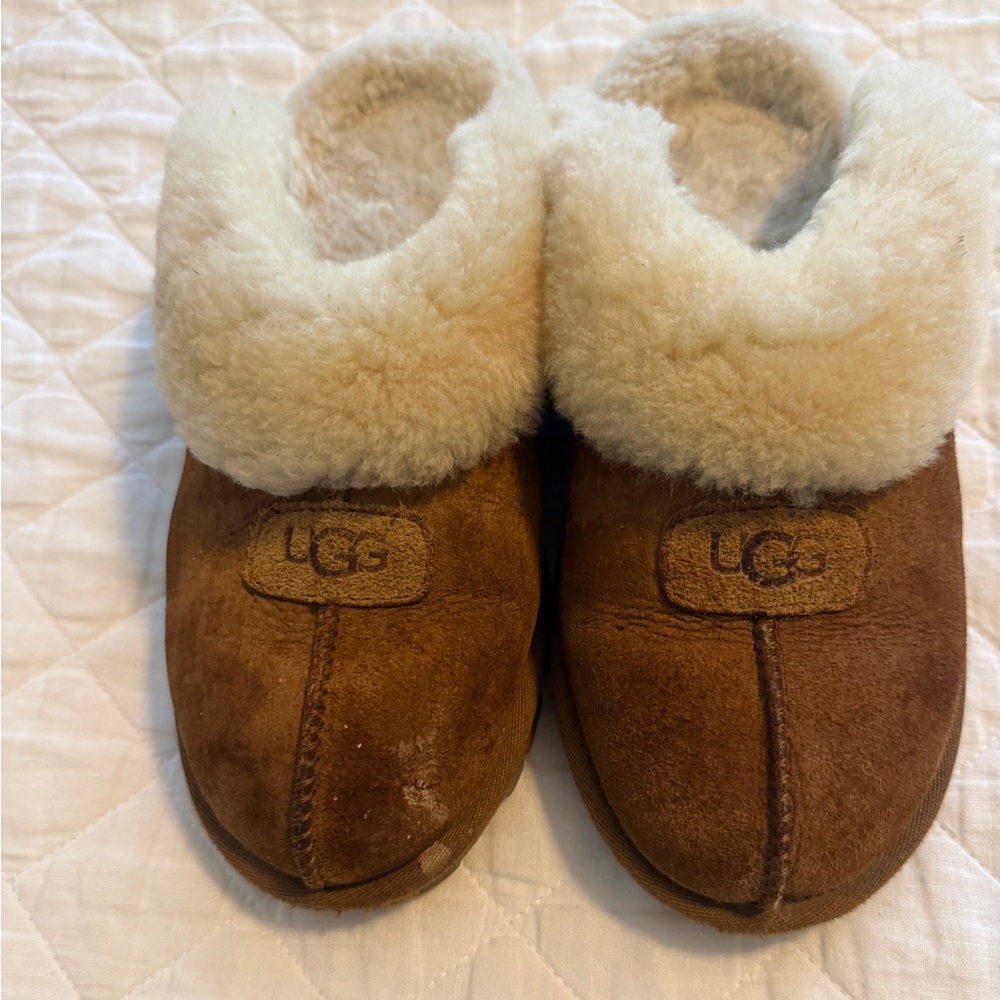 UGG Coquette Chestnut and Cream Sheepskin Slippers